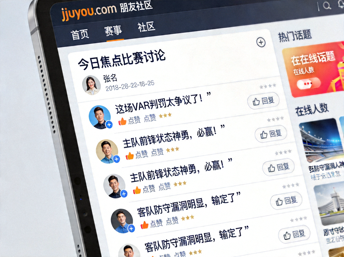 jiuyou.com球迷社区讨论区截图，展示用户关于比赛的激烈讨论